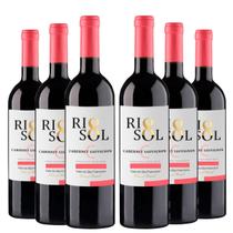 KIT 6 Vinho Tinto Rio Sol Cabernet Sauvignon Seco, 6x750ml