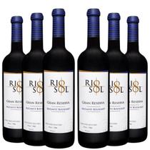KIT 6 Vinho Tinto Rio Sol Gran Reserva Alicante Bouschet, 6x750ml