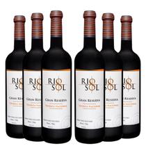 KIT 6 Vinho Tinto Rio Sol Gran Reserva Touriga Nacional, 6x750ml
