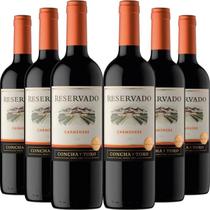 Kit 6 Vinhos Concha Y Toro Reservado Carmenere 750ml