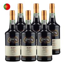 Kit 6 Vinhos Poças Porto Ruby Tinto Portugal 750ml Kit 6 Vinhos Poças Porto Ruby Tinto Portugal 750ml