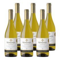 Kit 6 Vinhos Santa Villa Reservado Chardonnay Branco Chile 750ml