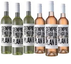Kit 6 Vinhos Siempre Tengo un Plan B- (3 Vinhos Rosés + 3 Vinhos Branco Chardonnay)