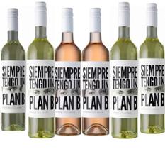 Kit 6 Vinhos Siempre Tengo un Plan B 4 Vinhos Brancos + 2 Rosés