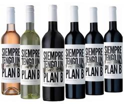 Kit 6 Vinhos Siempre Tengo un Plan B - 4 Vinhos Tintos + 1 Vinho Branco + 1 Vinho Rosé
