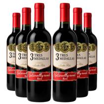 KIT 6 Vinhos Tinto Suave 3 Medallas Naturally Sweet Red, 750ml