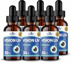 Kit 6 Vision Liv - Astaxantina, Zeaxantina, Luteína, Vitaminas e Zinco 30ml Celliv