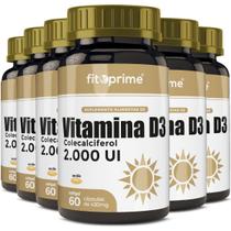 Kit 6 Vitamina D3 2000Ui Colecalciferol 60 Cápsulas Fitoprim