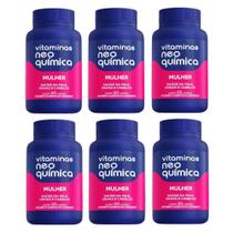 Kit 6 Vitaminas A-Z Mulher Com 60 Comprimidos - Neo Química Kit 6 Vitaminas A-Z Mulher Com 60 Comprimidos - Neo Química