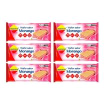 Kit 6 wafer diet zero lactose açucar morango 115g lowçucar