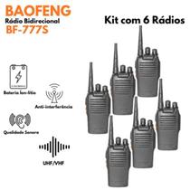 Kit 6 Walkie Talkie BF-777S Bateria Recarregável