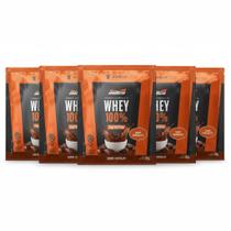 Kit 6 whey protein 100% 21g proteina chocolate sache