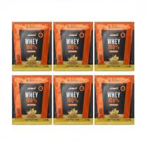 Kit 6 whey protein 100% pessego com manga 30g sache