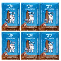 Kit 6 whey protein concentrado sache chocolate c avelã 20g proteina 37g +mu Kit 6 whey protein concentrado sache chocolate c avelã 20g proteina 37g +mu