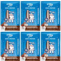 Kit 6 whey protein concentrado sache chocolate c coco 20g proteina 37g +mu Kit 6 whey protein concentrado sache chocolate c coco 20g proteina 37g +mu