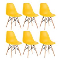 KIT - 6 x cadeiras Charles Eames Eiffel DSW - Base de madeira clara