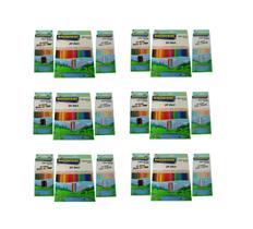 Kit 6 x Lápis De Cor 24 Cores+6x 10 tom Pele +6x 10 tom Pastel