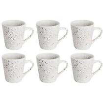 Kit 6 Xicara 130ml Chuvisco Ryo Ceramica Mesa Posta Chá Café