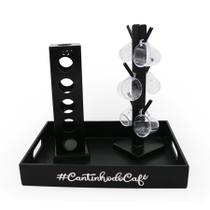 Kit 6 Xicara Acrílico Porta Capsulas 3 Corações Bandeja