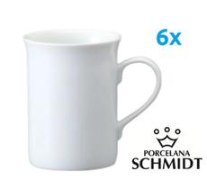 Kit 6 Xícara Caneca Café C/ Leite Chocolate Porcelana Schmidt