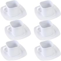 Kit 6 Xícara com Pires 250ml em Melamina