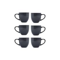 Kit 6 xicara de cha ceramica 170ml preta Kit 6 xicara de cha ceramica 170ml preta