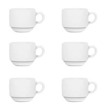 Kit 6 Xícara Para Café Opaline 90ml Nadir Vidro Opalino Branco sem pires