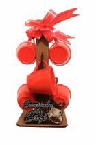 Kit 6 Xícaras Acrílico Café Com Suporte De madeira mdf Kit 6 Xícaras Acrílico Café Com Suporte De madeira mdf