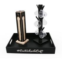 Kit 6 Xicaras Acrílico Porta Capsulas Nespresso Bandeja