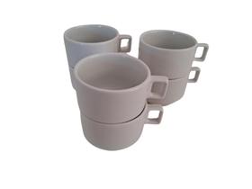 kit 6 xícaras chá café hotel porcelana empilháveis forte resistente - MAS
