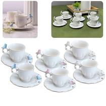 Kit 6 Xicaras Com Pires Porcelana 100ml Wolff Birds Luxo 100ml Kit 6 Xicaras Com Pires Porcelana 100ml Wolff Birds Luxo 100ml