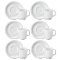 Kit 6 Xícaras de Café 70ml com Pires Cilíndrica Schmidt Porcelana
