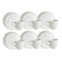Kit 6 Xicaras de Café com Pires Chevron Germer Porcelana Kit 6 Xicaras de Café com Pires Chevron Germer Porcelana