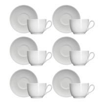 Kit 6 Xicaras de Café com Pires Chevron Germer Porcelana