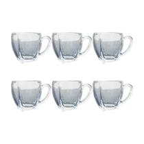Kit 6 Xícaras de Café Vidro Love Em Casa Tem 195ml Kit 6 Xícaras de Café Vidro Love Em Casa Tem 195ml