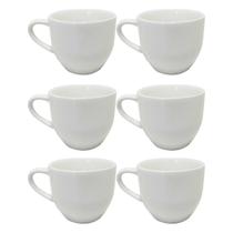 Kit 6 xicaras de cha ceramica 170ml branca Kit 6 xicaras de cha ceramica 170ml branca