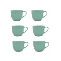 Kit 6 xicaras de chá ceramica 170ml verde Kit 6 xicaras de chá ceramica 170ml verde