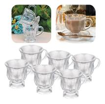 Kit 6 Xicaras De Cristal Para Café Expresso Capuccino 142ml Lyor