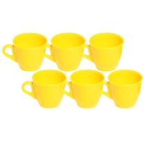 Kit 6 Xicaras em Acrílico Cristal para Café e Chá Decor - Amarela Kit 6 Xicaras em Acrílico Cristal para Café e Chá Decor - Amarela