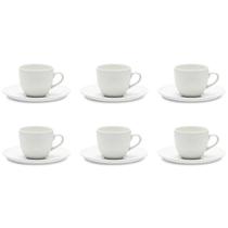 Kit 6 Xícaras para Chá com Pires Coup Porcelana EM21-4812 Branco - Oxford