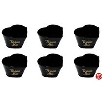Kit 6 xicaras Pretas 100ml coração Te amo mãe Kit 6 xicaras Pretas 100ml coração Te amo mãe