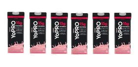 Kit 6 Yopro Bebida 15g Protein Morango 250ml Whey Yo Top