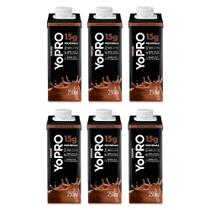 Kit 6 YoPRO Bebida Láctea UHT Sabor Chocolate 15g de proteínas 250ml cada