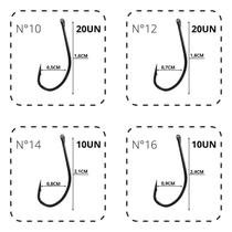 Kit 60 Anzol Maruseigo Pesca N10 N12 N14 E N16 Deyu