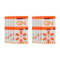 Kit 60 Bateria Pilha Aparelho Auditivo 13 Gn Resound Laranja