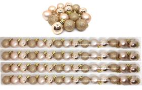 Kit 60 Bolas Natal Mista Glitter, Fosca, Lisa Champagne 4cm Kit 60 Bolas Natal Mista Glitter, Fosca, Lisa Champagne 4cm