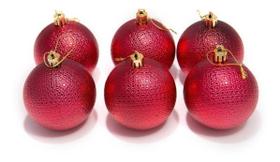 Kit 60 Bolas Natalinas Enfeite Árvore de Natal 6cm Vermelho