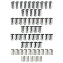 Kit 60 Canecas Clip Alumínio Reduzida Mangueira 6 8 10 12mm