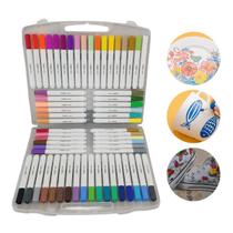 Kit 60 Canetas Marcador Acrílico Permanente Colorida Brush