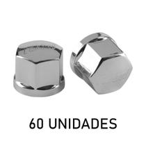 Kit 60 Capa Plástica de Porca de Roda 21mm Cromada - Fabbof